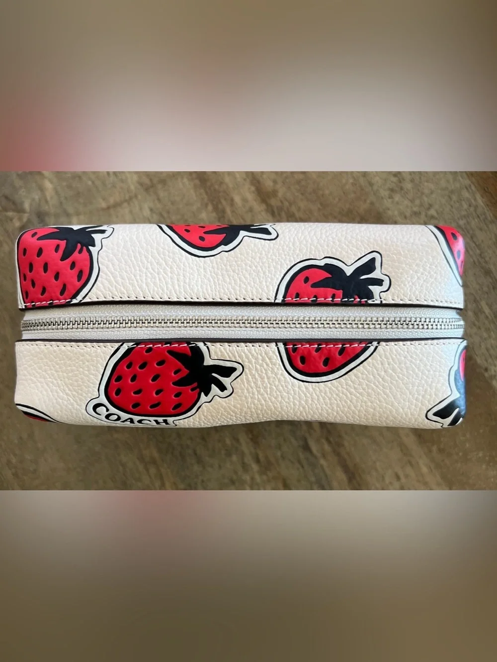 Coach Strawberry Print Cosmetic Bag Pouch